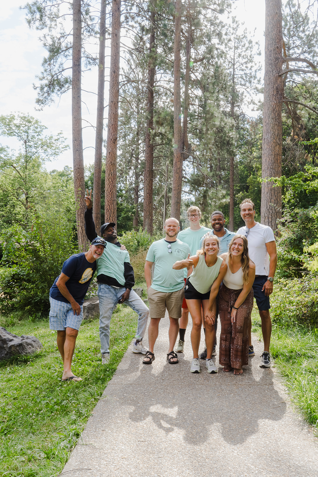group photo in the woods